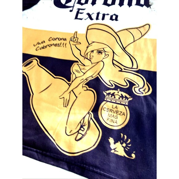 Vintage Corona Advertisement Men’s Double Sided Tshirt Large - Picture 3 of 5